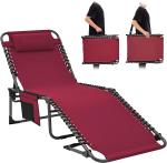 Folding Outdoor Chaise Lounge Chair, 5-Position Adjustable Beach, Sunbathing,