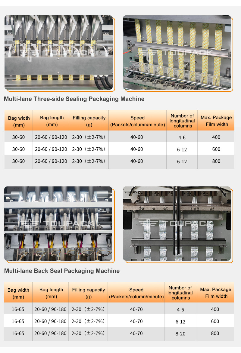 Automatic Powder Multi Lane Packing Machine Custard Powder Weighing Packaging Machine