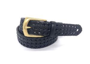 Quality 3.5cm Wide Mens Braided Leather Belt Customized Logo wholesale