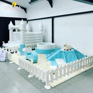 Quality White Blue Inflatable Soft Play Equipment Wedding Bounce House Bouncy Castle wholesale