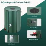 Extra Stable 250L Portable Water Collector Rain Barrel for Waterproof Rain