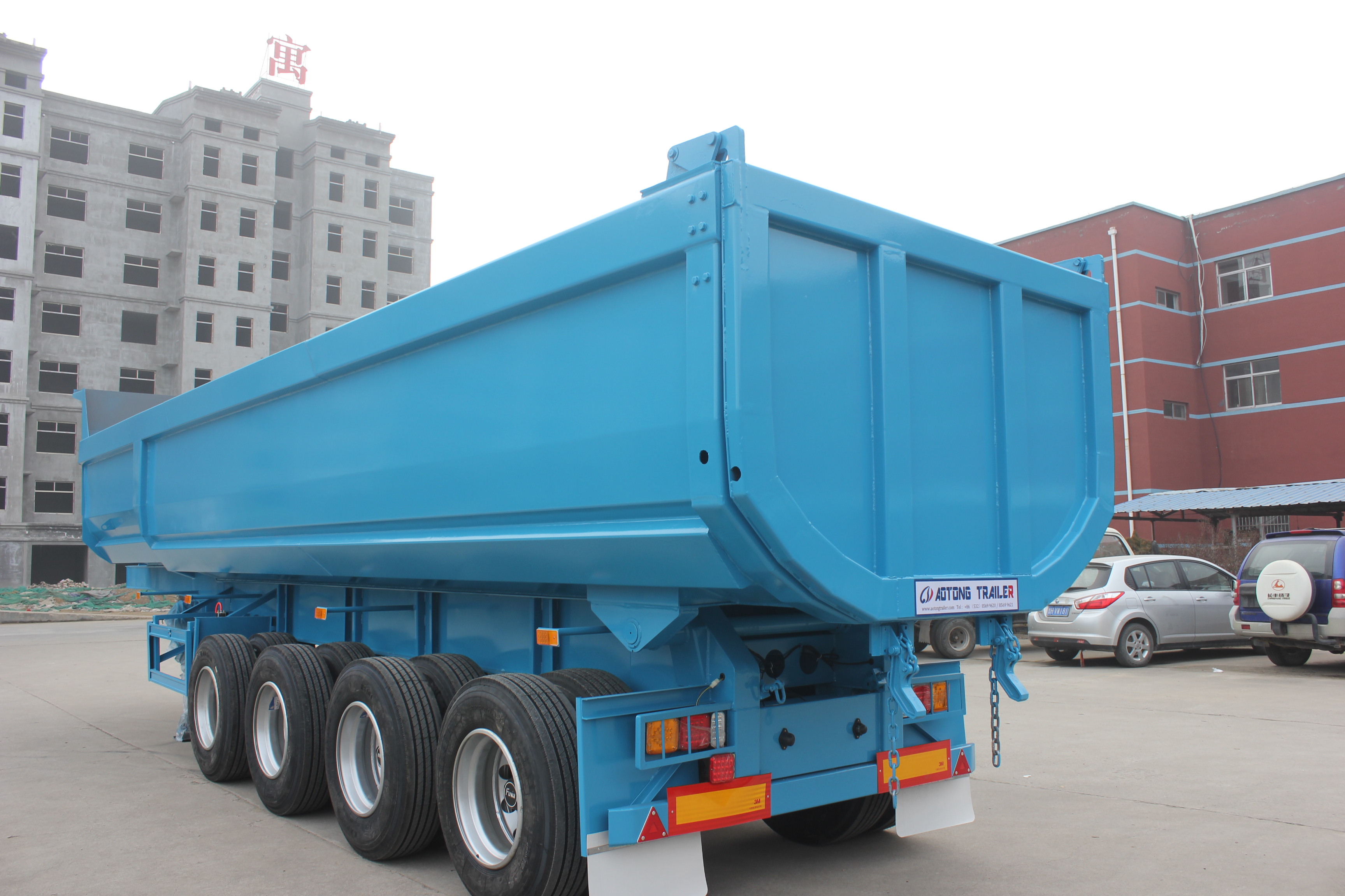 U Shape Rear Tipper Trailer to Kenya with 11.00r20/12r22.5 Tire Size and Fuwa Axle