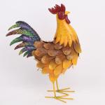 OEM / ODM Metal Chicken Garden Ornaments Decor Colorful Style