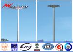 Professional 25m 8 Sides Galvanized Steel Outdoor Square Light Pole 10 KV ~550
