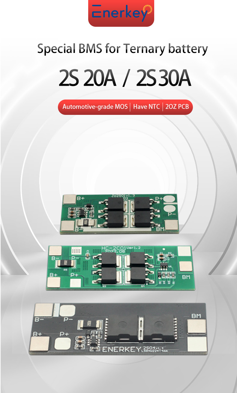 Enerkey 2S 20A 7.4V 8.4V 18650 Lithium Battery Protection Board BMS 2S For Battery Pack