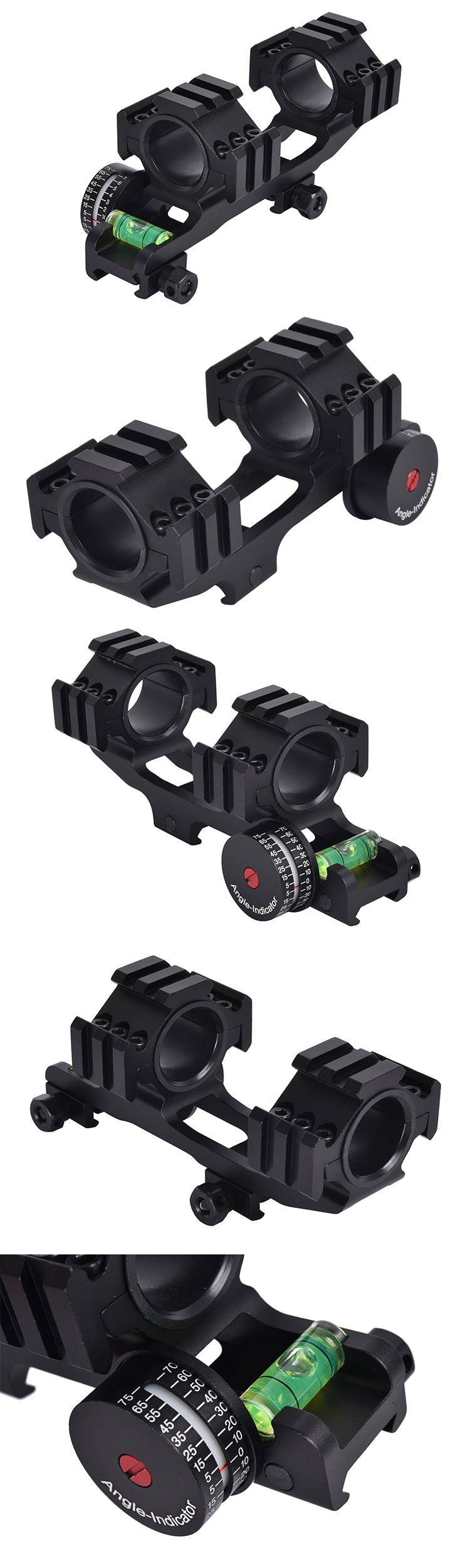 22mm Width Dual Ring Scope Mount with Bubble Level and Angle Indicator Center Height 21mm