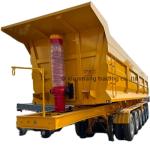 3/4 Axle Rear Dump Semi Trailer , Hydraulic Cylinder U Type 20 Tons 50 Tons