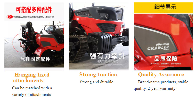 4WD Agricultural Crawler Tractor 25 Hp Mini Tractor With Farming Implements