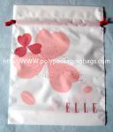 Luxury Women's Plastic Drawstring Cosmetic Bag Customized , Pink