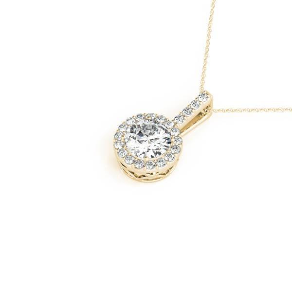 18K 14K 10K Solid Gold Clarity CVD Round Cut Bezel Lab Grown Diamond Necklace