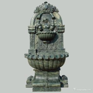 Quality Green Marble Stone Carving Sculpture Wall Fountain , Garden Sculptures Stone wholesale