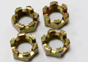 Quality Non Standard Fastener Hexagon Slotted Nut Yellow Zinc Plated For Truck Spare Parts wholesale