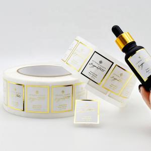 Quality 42mm Recycled Plastic Bottle Plastic Sticker Label Glossy White Rectangular wholesale