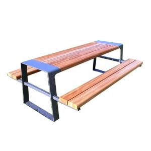 Quality Metal Legs Plastic Wood 160*60*75cm outdoor table bench set wholesale