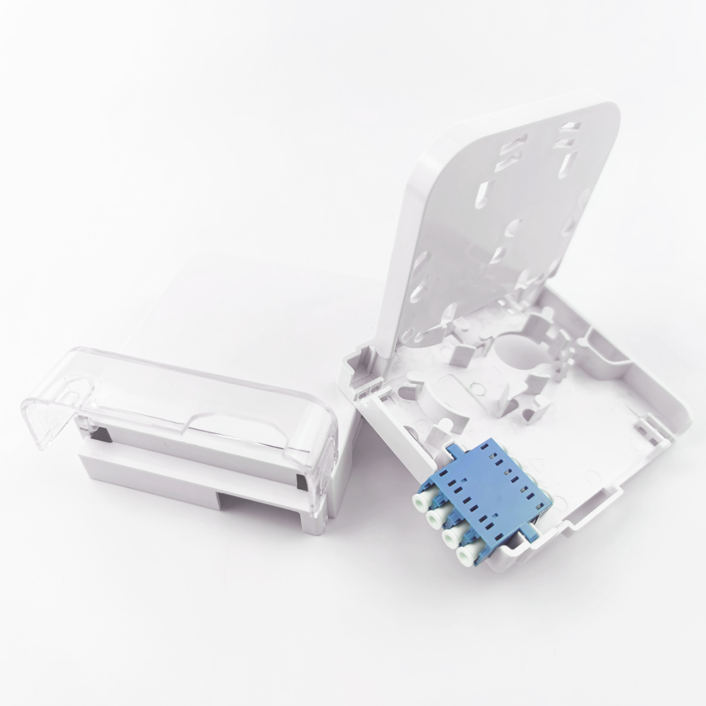 2 Cores LC/UPC Plastic Fiber Optic Face Plate Socket Panel for Indoor in FTTH Network