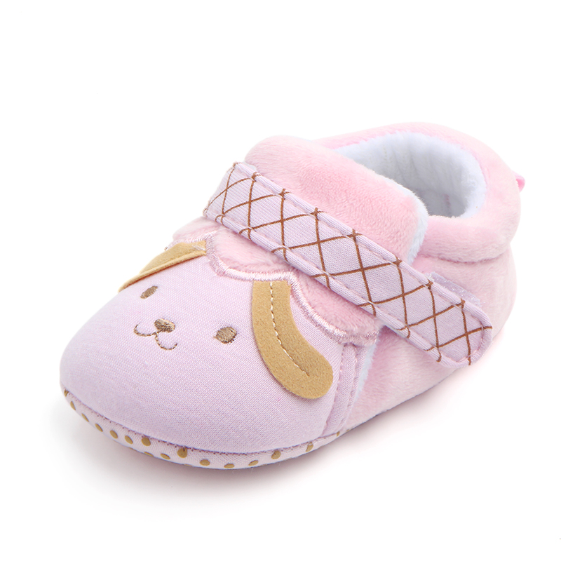 Lovely winter soft cotton animal dog cute first walk infant baby shoes socks