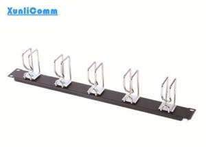 Quality OEM Rack Mounted Cable Management , 19 Rack Cable Management Bar 5 Rings wholesale