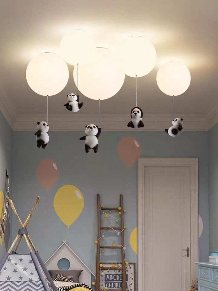 Romantic Kids Children Bed Room Pendant Light Colourful Glass Balloon Led Ceiling Chandelier Lamp