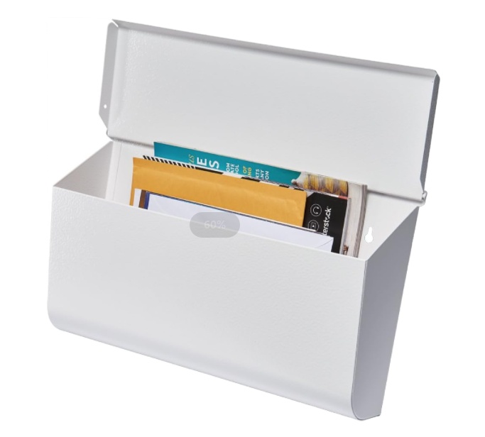 Black Outdoor Horizontal Style Metal Mailbox for Townhouse Rustproof 0.8mm Thickness