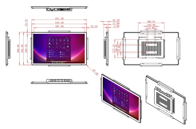 27-Inch Windows Embedded Control Terminal for Transportation Management, Security Monitoring, Exhibition Booths, and Industrial Displays