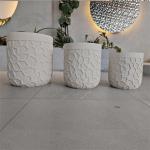 Round Fiber Cement Pot D380*H410 D290*H350 7-8 Years Life Time Texture Surface