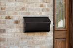 Black Outdoor Horizontal Style Metal Mailbox for Townhouse Rustproof 0.8mm