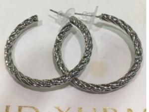 Quality (E-71)Women's Jewelry Silver Plated Twist Cable Hoop Earrings for Women Gift wholesale