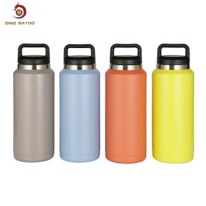 Quality 36oz Black Vacuum Insulated Growlers With Grip Handle wholesale