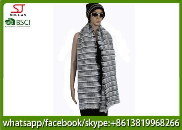 176g 180*60cm 100%Acrylic woven crochet stripe scarf poncho best price factory