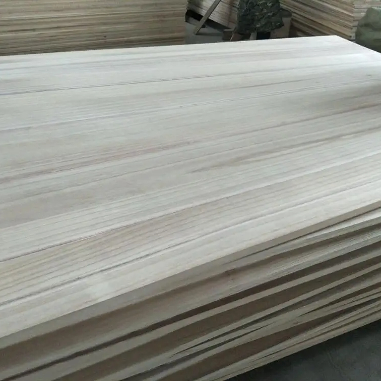 Customerized Size Paulownia Wood Finger Joint Board with Solid Wood in Natural Color