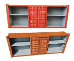 Living Room Container Style Cabinet Center Table Orange Color Industrial Cabinet