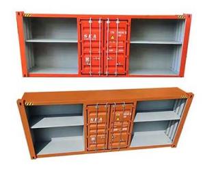 Quality Living Room Container Style Cabinet Center Table Orange Color Industrial Cabinet wholesale