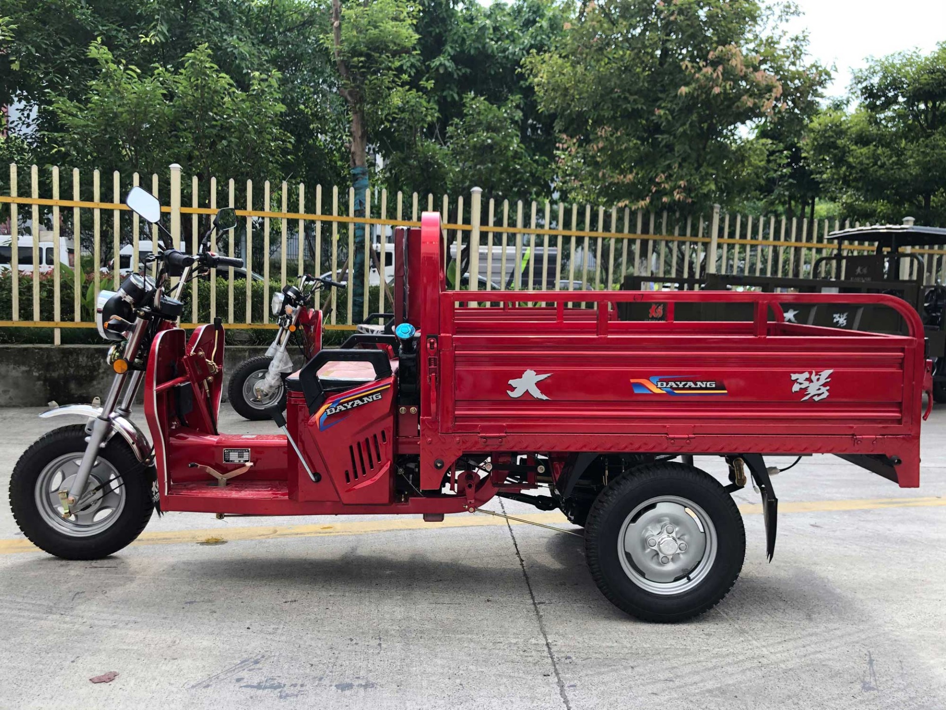 DAYANG 201-250cc Air-cooling Engine Gasoline Open Type Red Motorized Passenger Tricycle