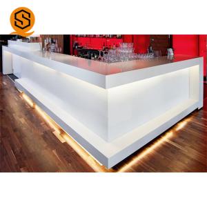 Quality Antibacterial L Shape Solid Surface Bar Counter Restaurant White Bar Counter wholesale