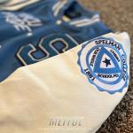 Custom Logo 100% Cashmere Leather Sleeves Embroidery Blank Couple College