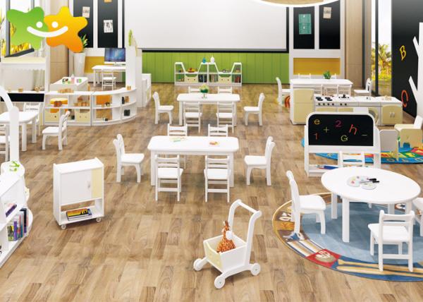 Economical Wooden Preschool Furniture Easy Cleaning Low Maintain Strudy