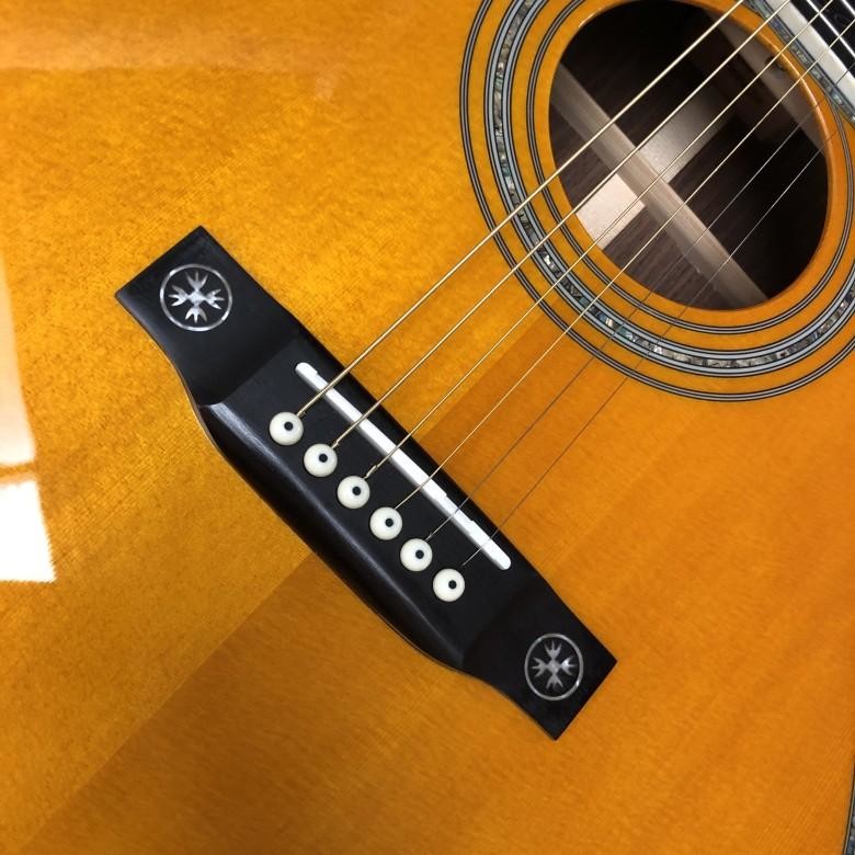 Custom 40 Inch OM Body Acoustic Guitar in Yellow Abalone Binding