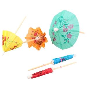 Quality 10cm Disposable Wooden Bamboo Bulk Toothpicks Cocktail Umbrella Picks 144Pack wholesale