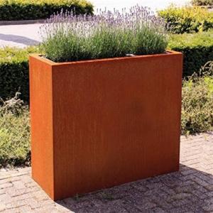 Quality Tall Trough Rust Rectangular Corten Steel Planter Modern Design wholesale