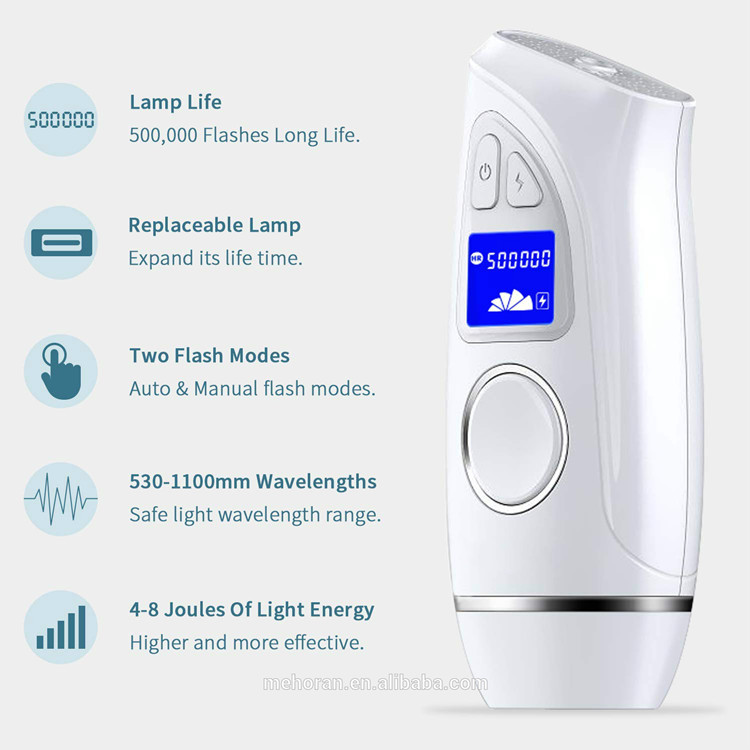 White Painless 500000 3.5CM2 Ice Cool IPL Hair Removal