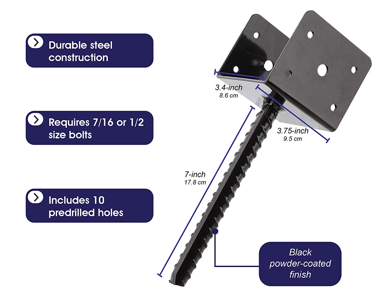 U-Shaped 4x4 Column Anchor Concrete Bracket Ideal for Terrace Gazebo Installation