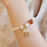 Mystic Mermaid Glass Friendship Bracelet With 8 Mm Frosted White Glowing