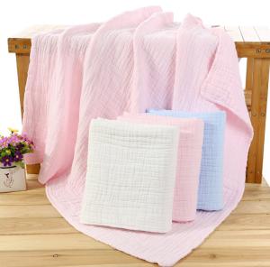 Quality 120X120 6 Layers Pink Bamboo Cotton Gauze Fabric No Fluorescent Agent wholesale