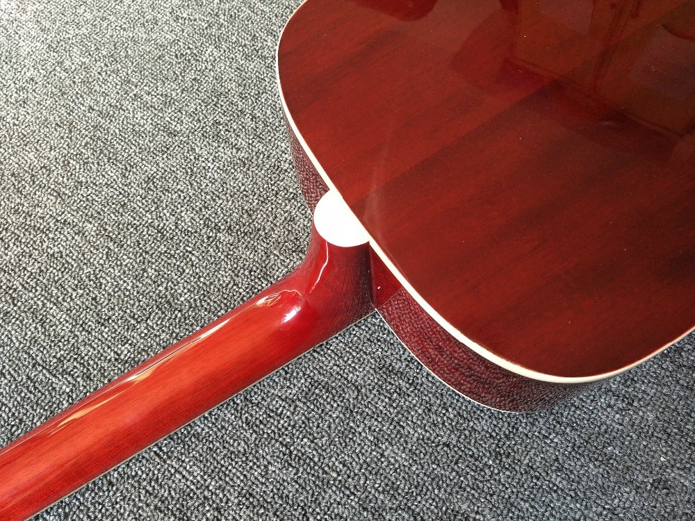 Left hand Acoustic guitar Cherry Sunburst hummingbird Acoustic Guitar+Factory customization