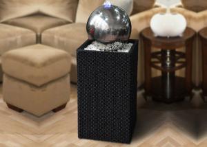 Quality 34 Inch Contemporary Lighted Stainless Steel Ball Water Feature wholesale