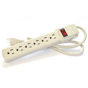 Quality Beige 6 Outlet North American Standard Electric Extension Sockets Power Strip Socket 14AWG Cable 3FT for Home Appliances wholesale