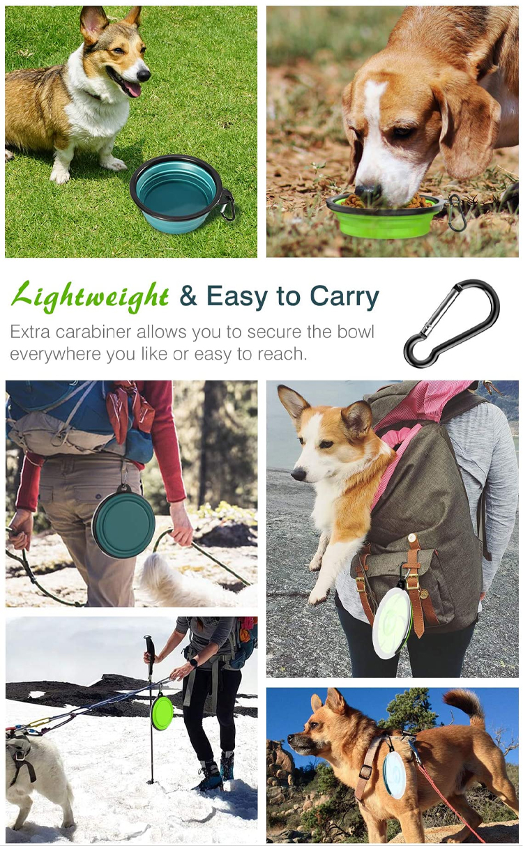 Foldable Travel Pet Water Feeding Bowl Feeder Type Cups Pails Macaron Color Silicone Dog