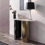 Elegant Entryway Console Tables - Marble Top & Stainless Steel Base