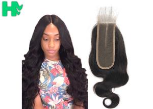 Quality Raw Virgin 100% Human Hair Closure , Cuticle Aligned 2*6 Body Wave Lace Closure wholesale