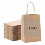 Custom Logo Khaki Kraft Wedding Gift Bag 8lb Load